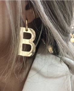 Gümüş Kaplama Tekli Harf Küpe