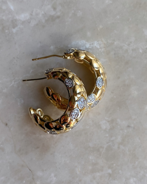 Marka Model Taşlı Halka Küpe