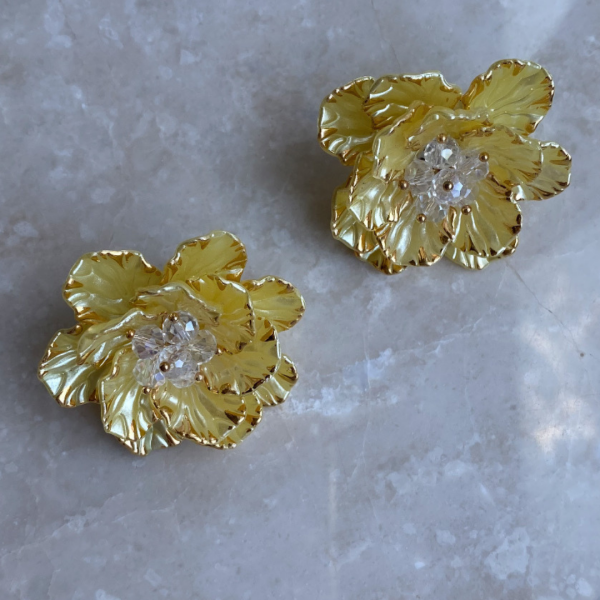 Marka Sarı Çiçek Küpe