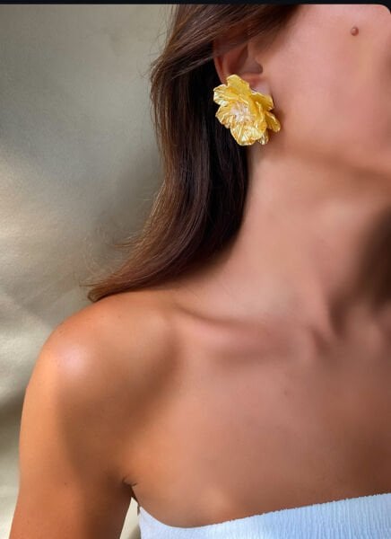 Marka Sarı Çiçek Küpe