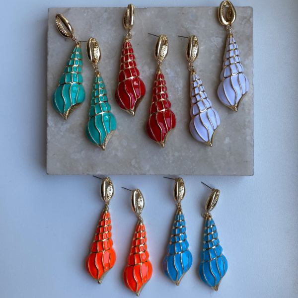 Mineli Deniz Kabuğu Küpe