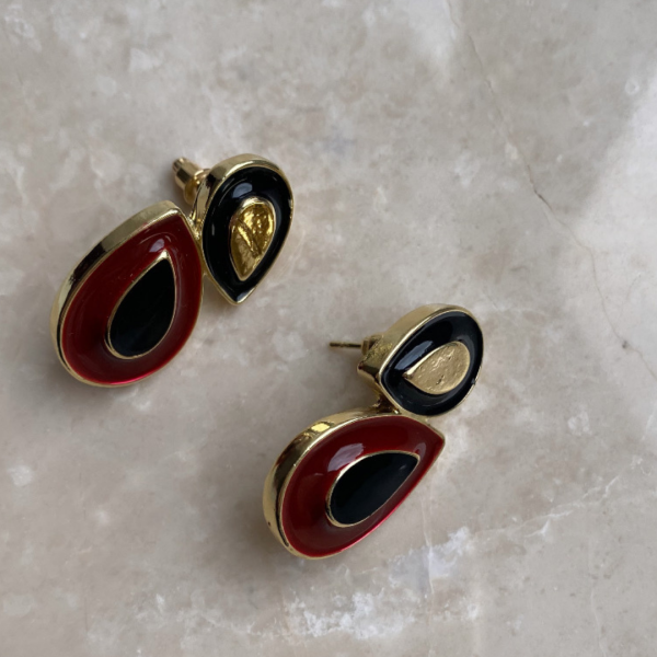 Marka Model Bordo Siyah Damla Küpe