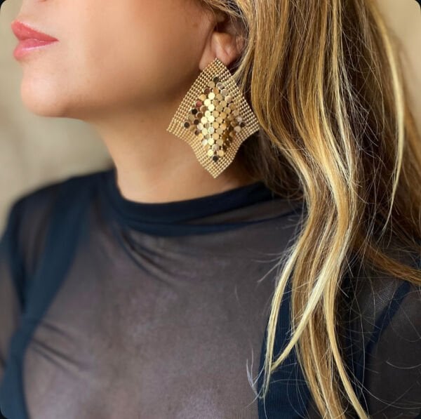 Marka Model Gold Pul Küpe