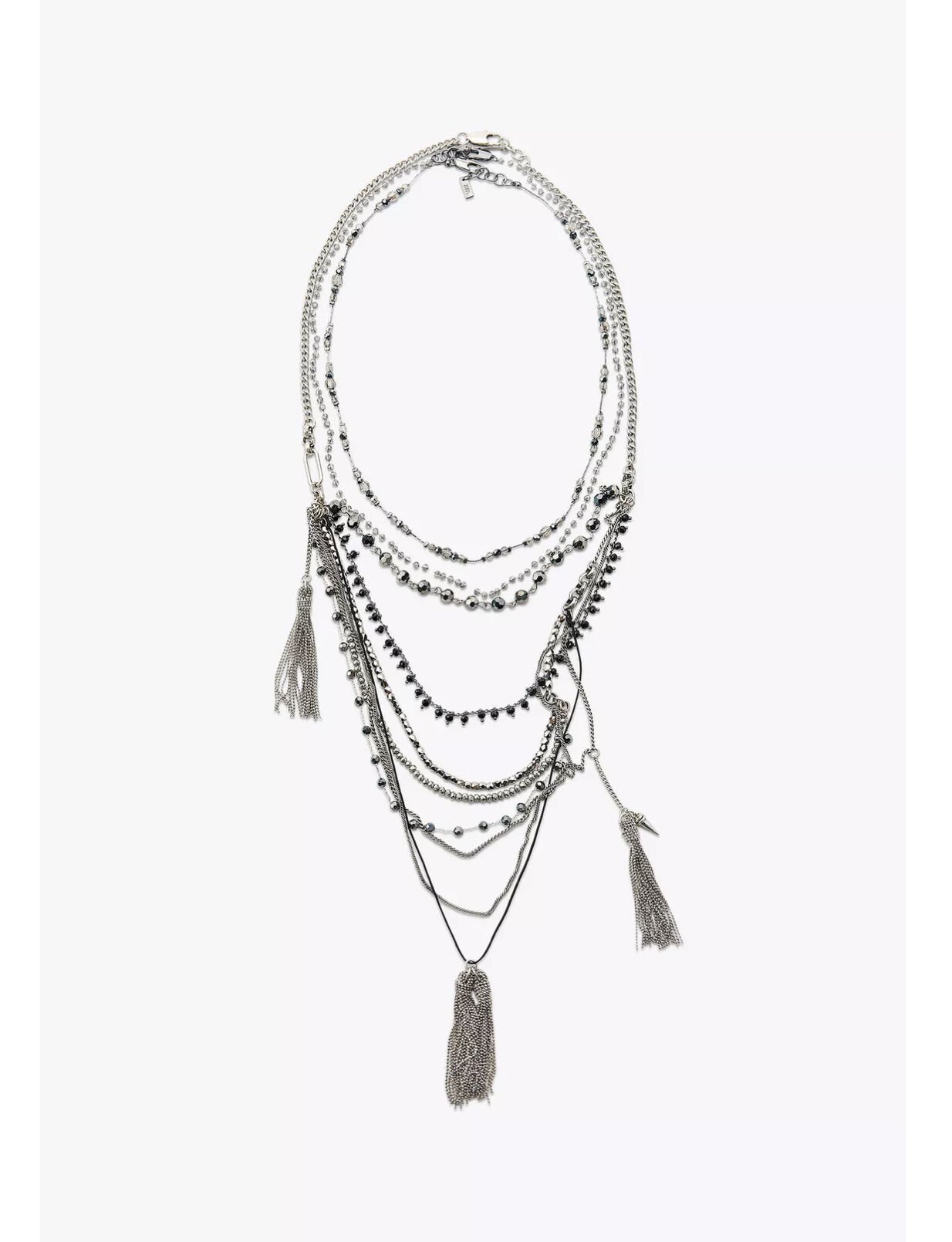 Marka Model Siyah Taşlı Kolye