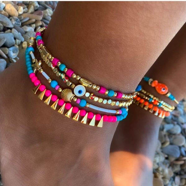 Pembe Üçgen Detaylı Halhal