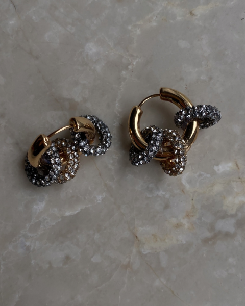 Marka Model Taşlı Halka Küpe