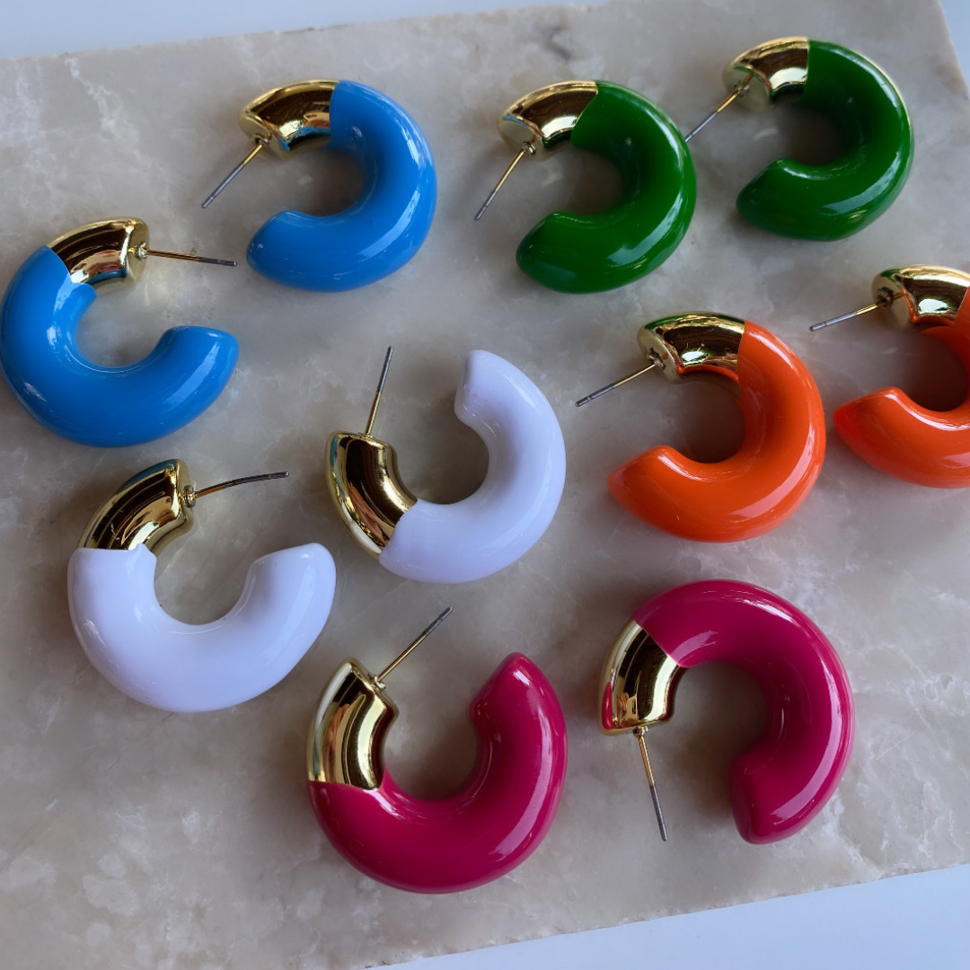 Gold Detaylı Halka Küpe