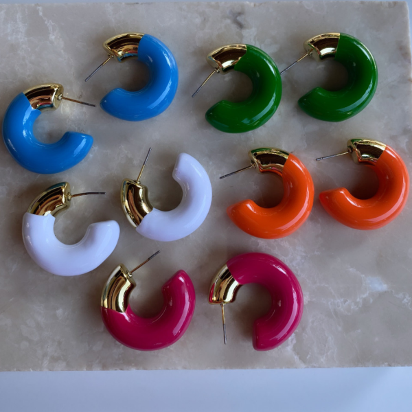 Gold Detaylı Halka Küpe