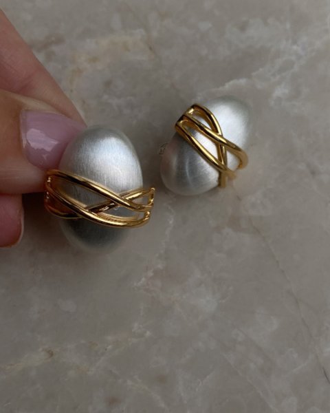 Özel Seri Parlak Gold Oval Küpe-2,5cm