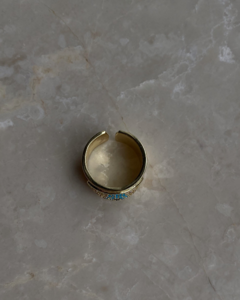 Ayarlanabilir Mavi Taşlı Göz Yüzük