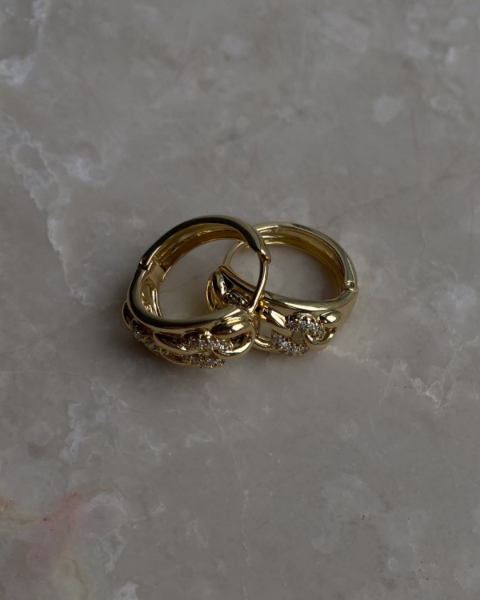 Özel Seri Taşlı Zincir Halka Küpe