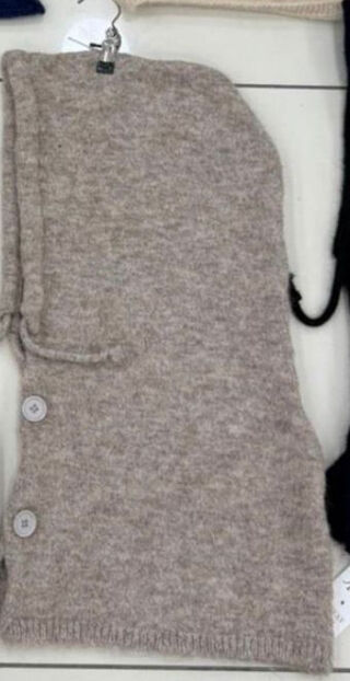 Düğmeli Balaclava- Vizon