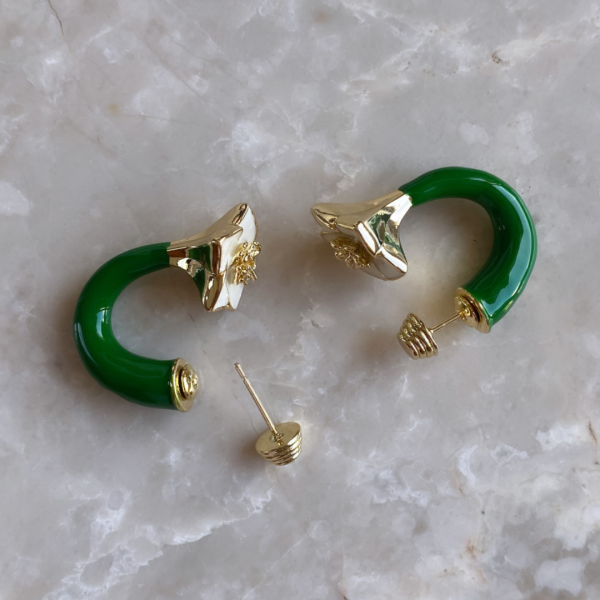 Botte Yeşil Halka Küpe