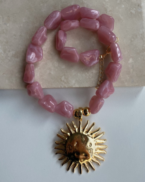 Güneş Kolye- Pembe