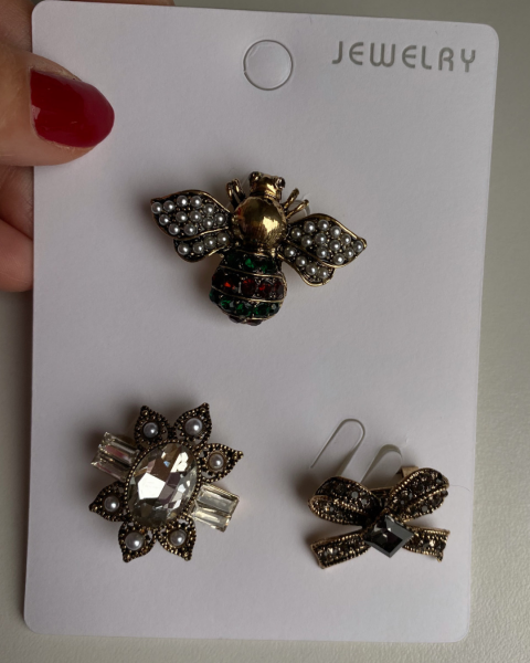 Arı Fiyonk Detaylı Üçlü Set Broş