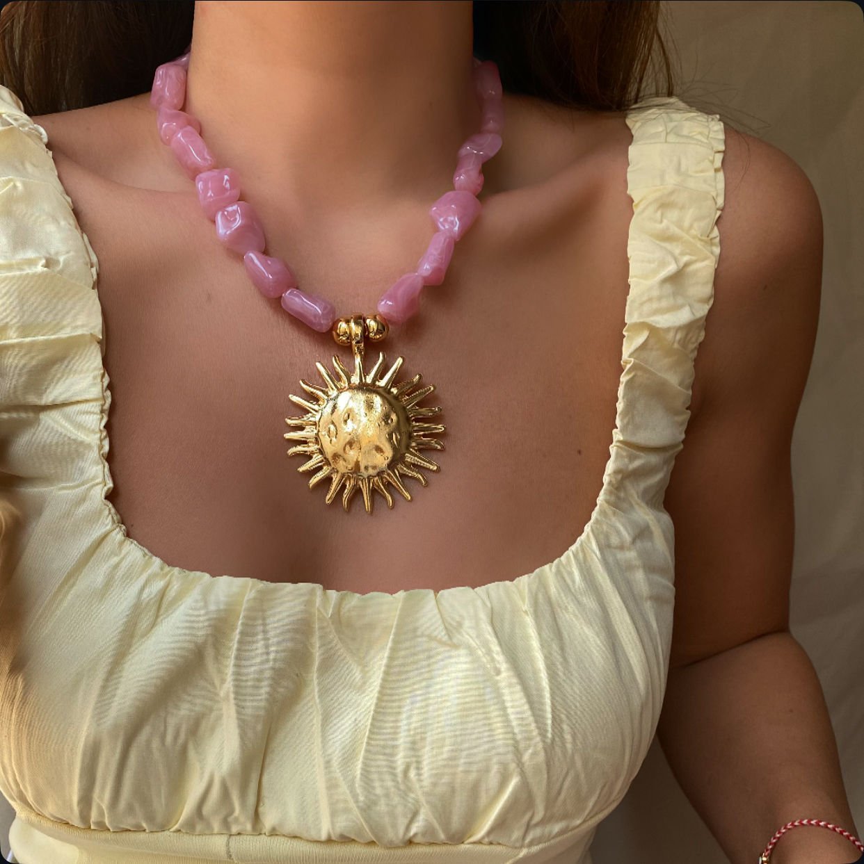 Güneş Kolye- Pembe