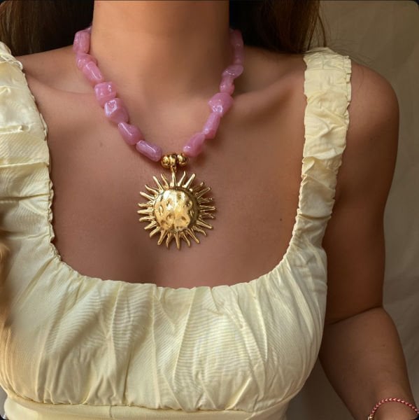 Güneş Kolye- Pembe