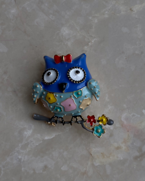 Tokalı Baykuş Broş