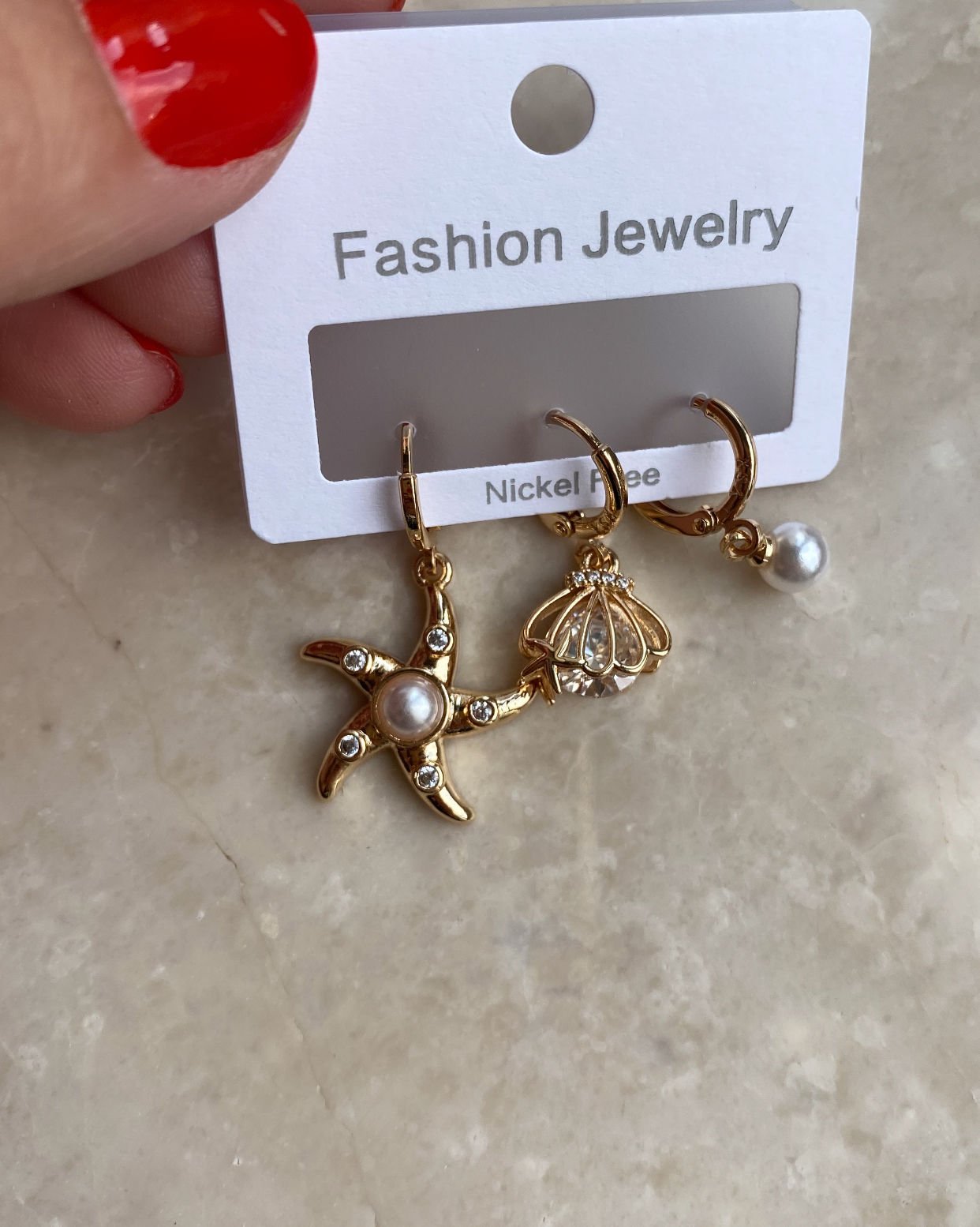 Altın Kaplama Deniz Yıldızı Set Küpe