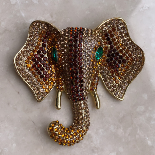 Taşlı İri Fil Broş