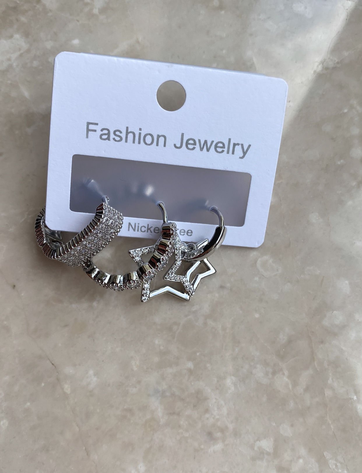 Altın Kaplama Yıldız Set Küpe-Silver