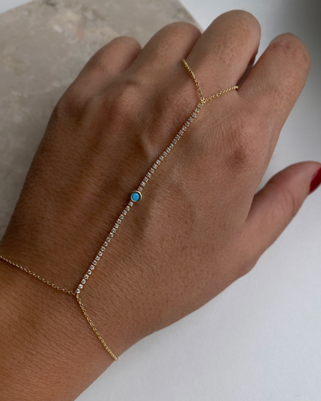 Mavi Taşlı Su Yolu Detaylı Şahmeran