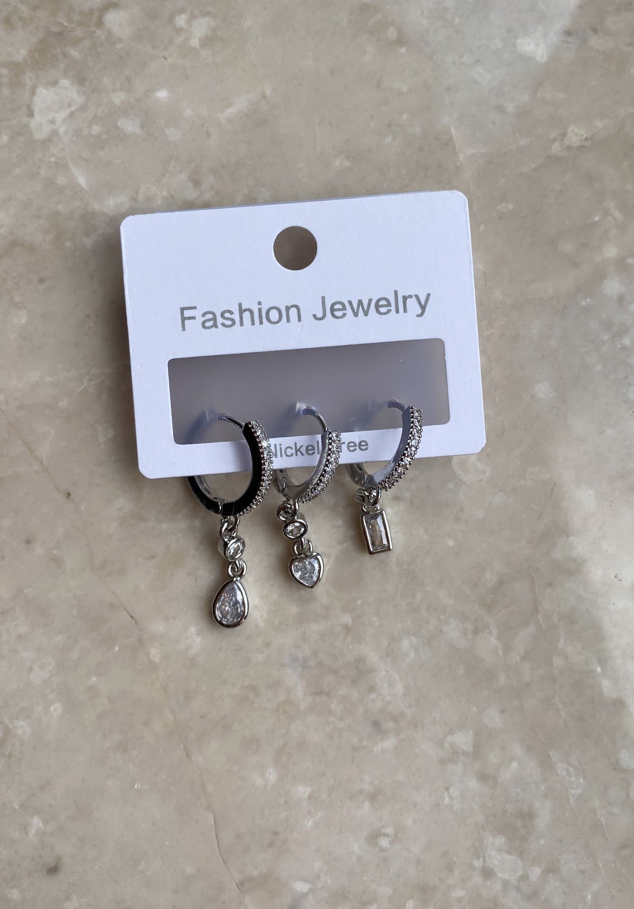 Altın Kaplama Taşlı Halka Küpe