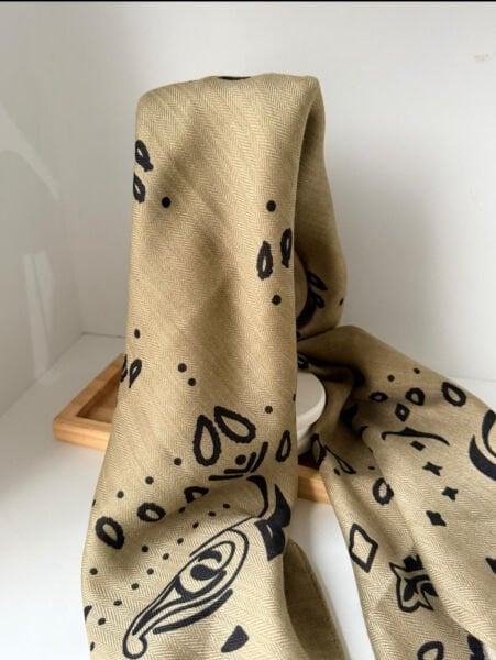 Yeşil Etnik Desenli Şal 90*90