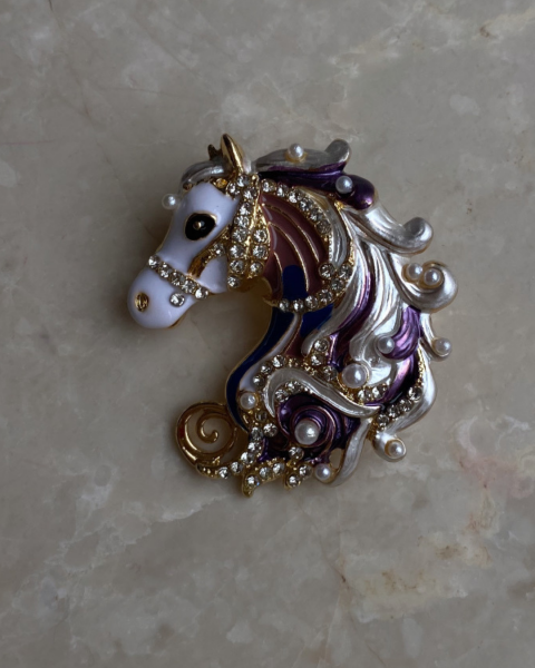 Renkli Taşlı At Broş