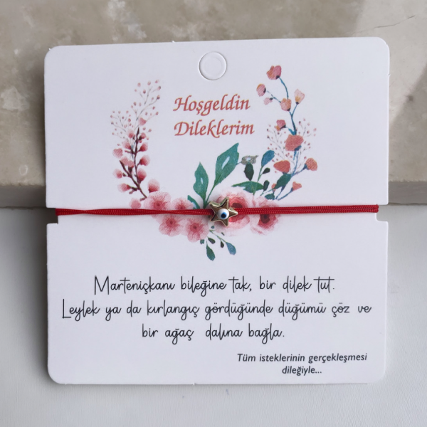 Marteniçka Kırmızı İp Yıldız Bileklik