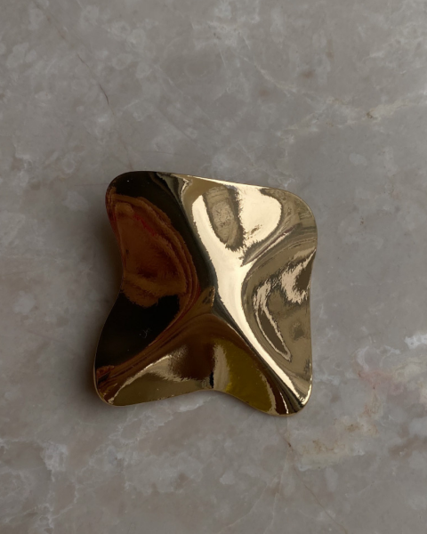 Asimetrik Gold Plaka Broş