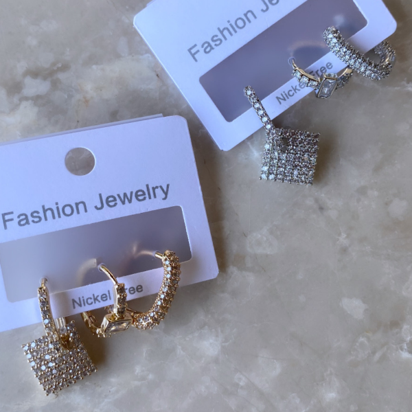 Altın Kaplama Zirkon Taşlı Set Küpe