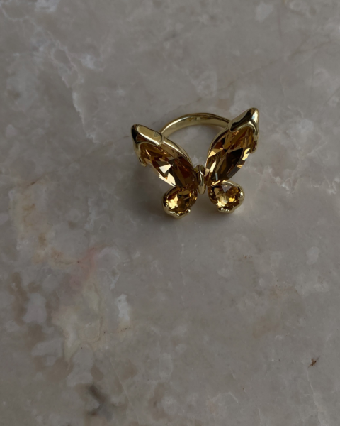 Ayarlanabilir Özel Seri Kristal Taşlı Kelebek Yüzük