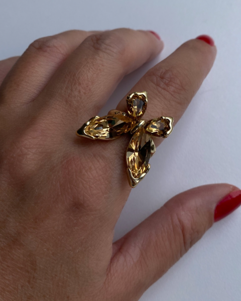 Özel Seri Kristal Taşlı Kelebek Yüzük