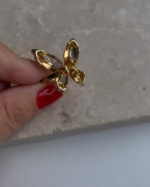 Özel Seri Kristal Taşlı Kelebek Yüzük