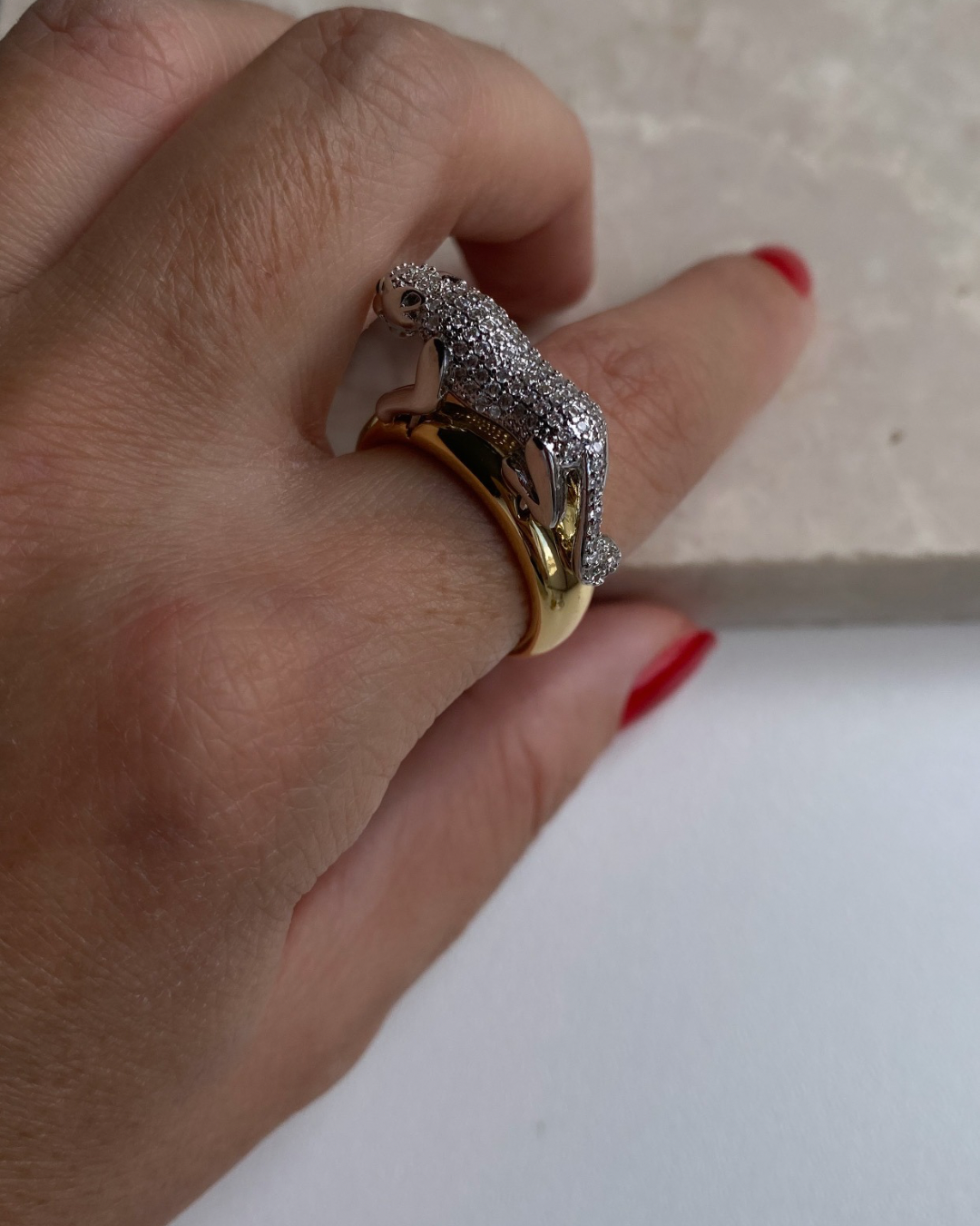 Ayarlanabilir Taşlı Mix Panter Yüzük