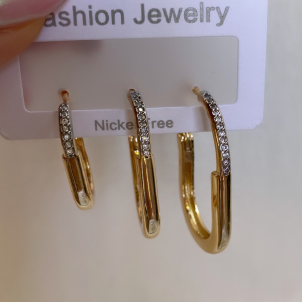 Özel Seri Taşlı Tify Üçlü Set Küpe