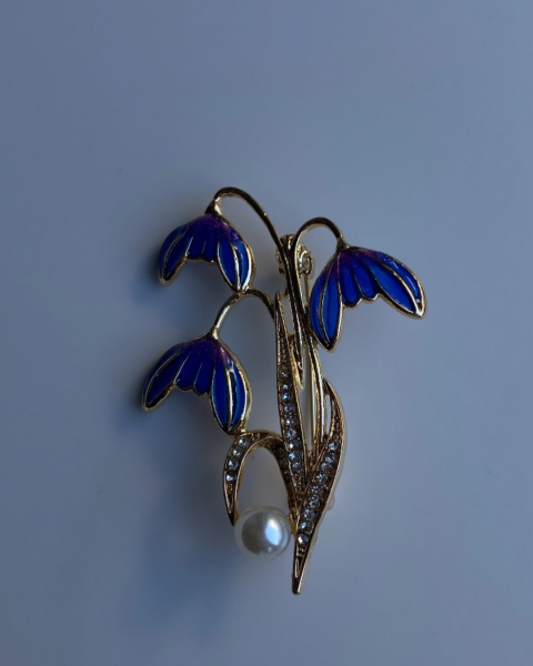 Mavi Kardelen Çiçeği Broş