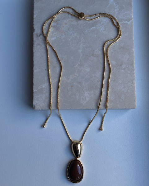 Altın Kaplama Asansörlü Kahve Kolye