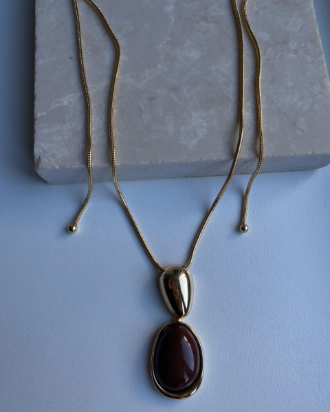 Altın Kaplama Asansörlü Kahve Kolye