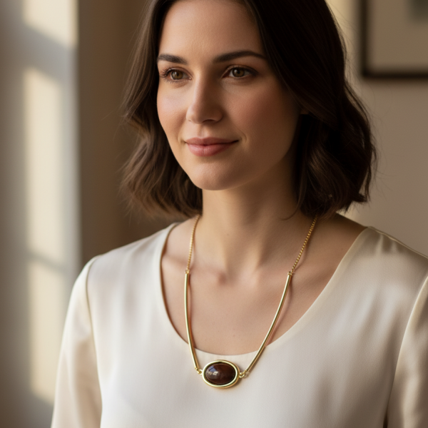 Altın Kaplama Kahve Kolye