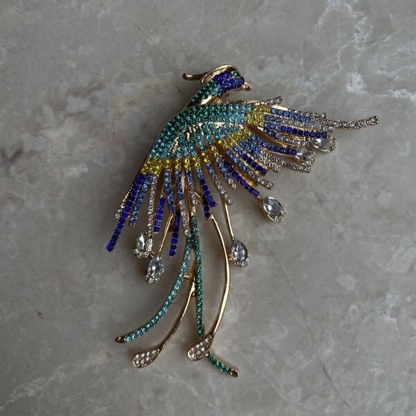 Taşlı Anka Kuşu Broş