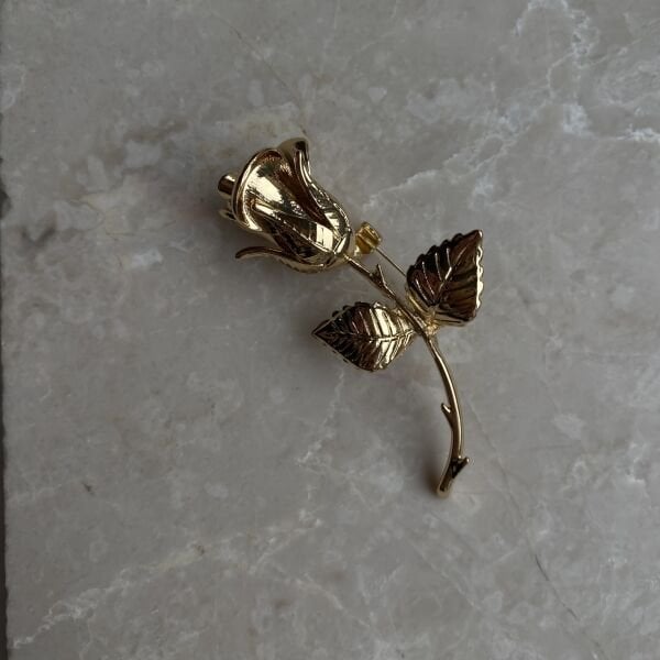 Gold Gül Broş