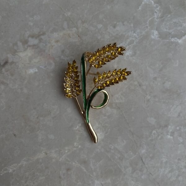 Üçlü Taşlı Başak Broş