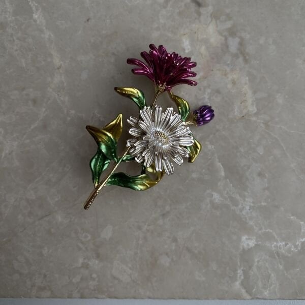 Renkli Çiçek Broş