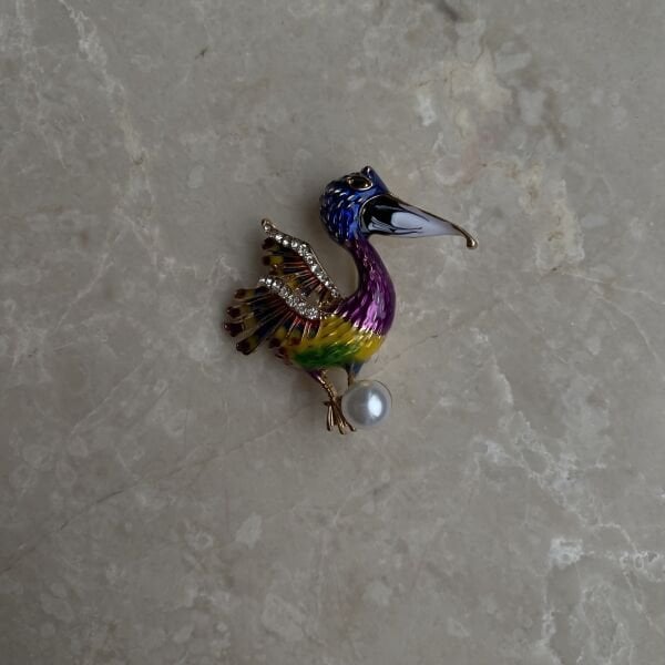 İncili Ördek Broş