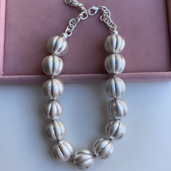 Altın Kaplama Top Kolye- Silver