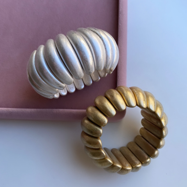 Altın Kaplama Oval Çizgi Bileklik