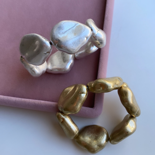 Altın Kaplama Oval Asimetrik Bileklik