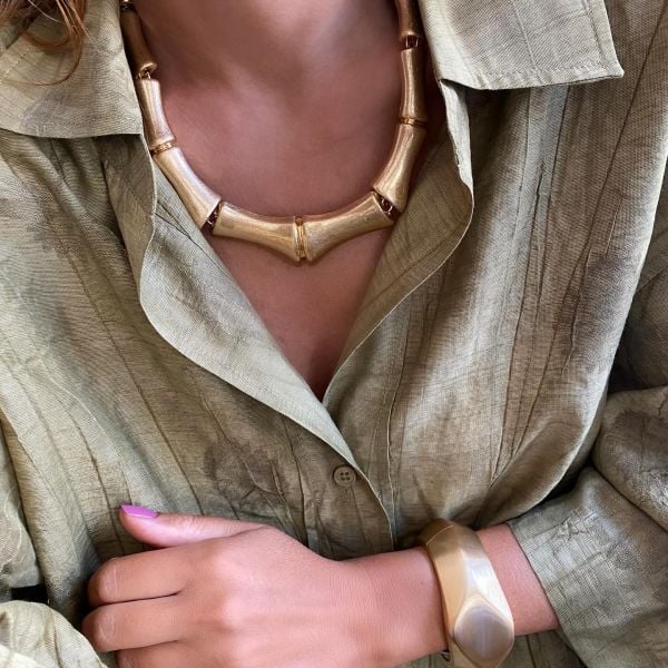 Altın Kaplama Kemik Model Kolye